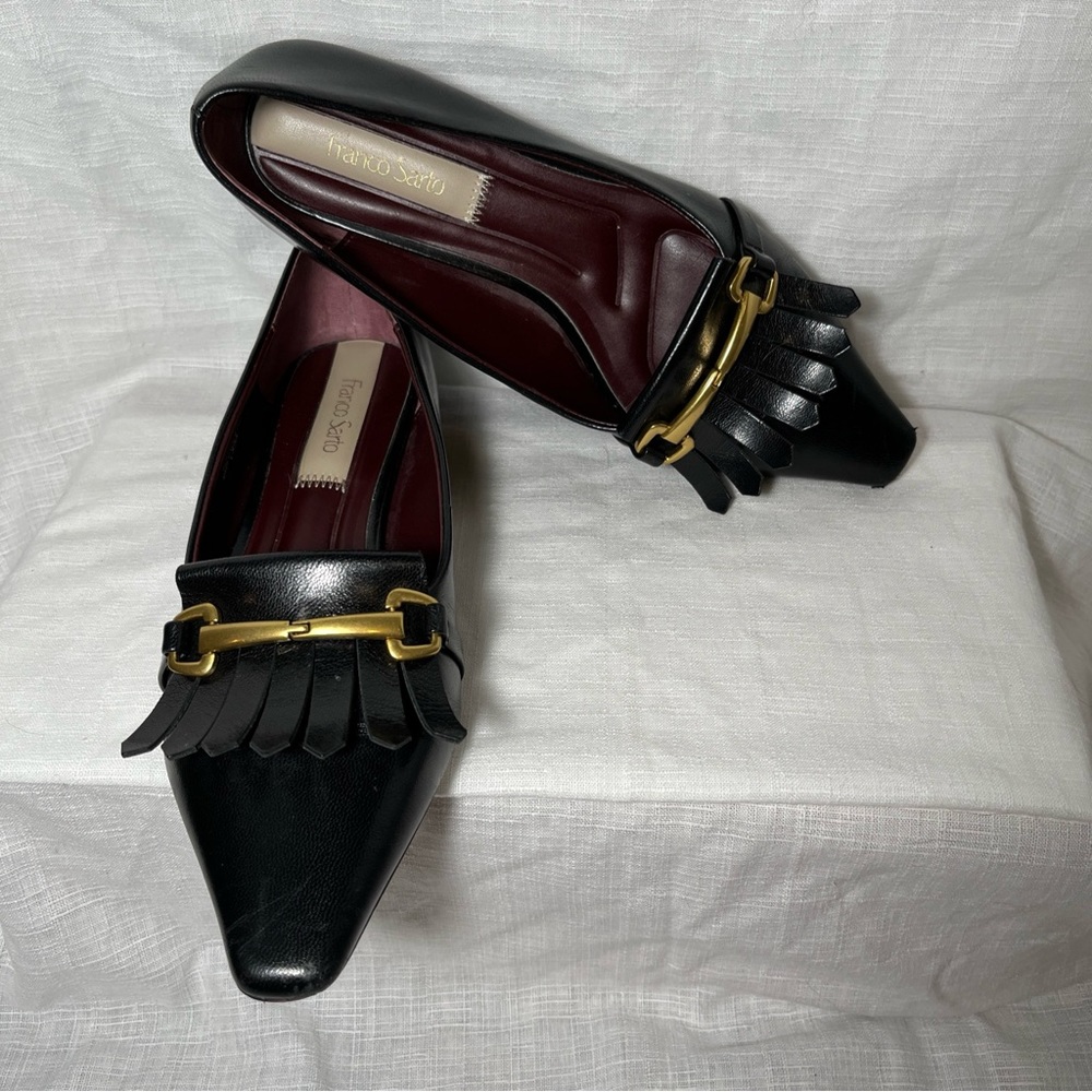 Franco Sarto Leather Pointed Toe Loafers-pre loved,women’s size 7
